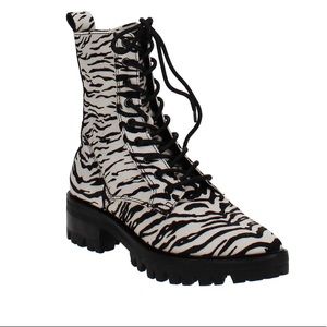 NIB Dolce Vita Zebra Calf Hair Gregor Combat Boot